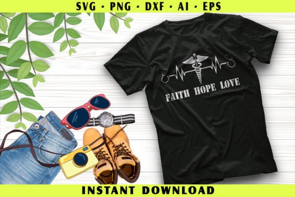 Faith Hope Love Nurse Graphics for T-Shirt Designs