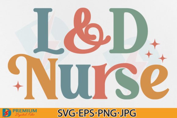 L D Nurse SVG PNG: Retro Graphics for T-Shirt Designs