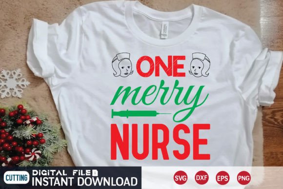 One Merry Nurse Retro Svg Design: Graphics for T-Shirt Designs