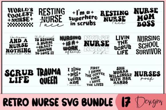 Retro Nurse SVG Bundle: Graphics for T-Shirt Designs