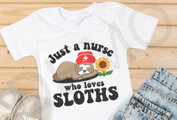 Sloth Nurse SVG: Graphics for T-Shirt Designs
