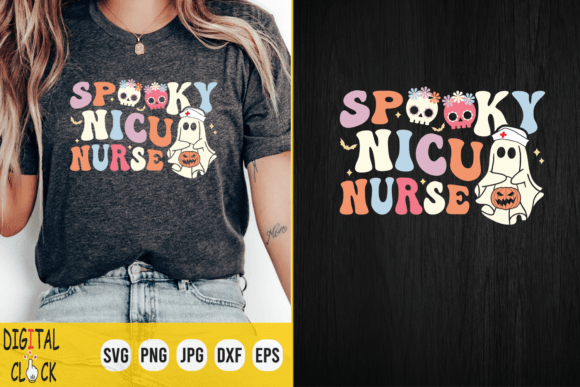 Spooky NICU Nurse Halloween Graphics for T-Shirt Designs